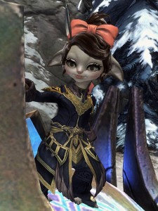 Taimi seen in her usualness in Guild Wars 2 as a disabled Non-Player Character.