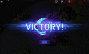 Heroes of the Storm Alpha victory screen.