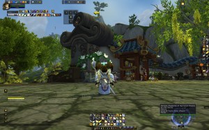 A World of Warcraft screenshot displaying the Deuteranomaly version of Warcraft's Colorblind Mode.