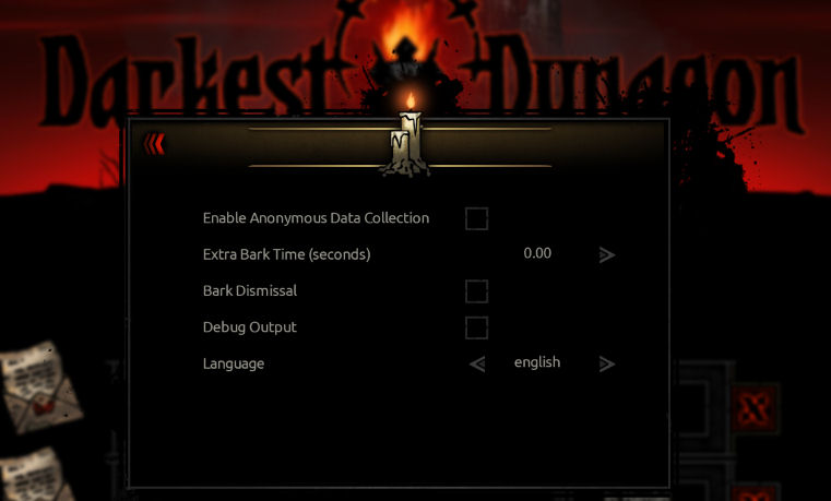 Short reviews accessibility options for Darkest Dungeon such as the "Other" options. Features seen include languages, credits, etc.