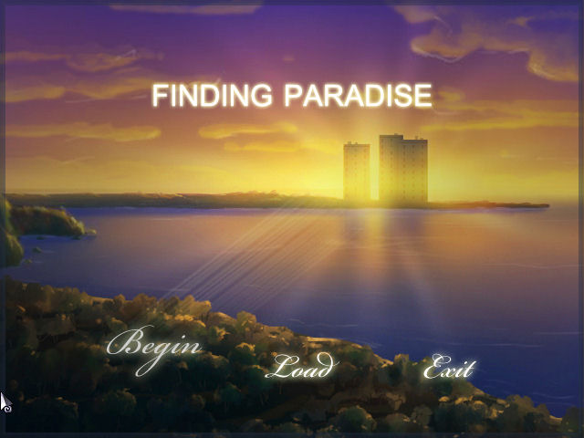 Short displays the options for accessibility in the Steam game known as Finding Paradise. Here is the main loading screen featuring distance urban buildings 