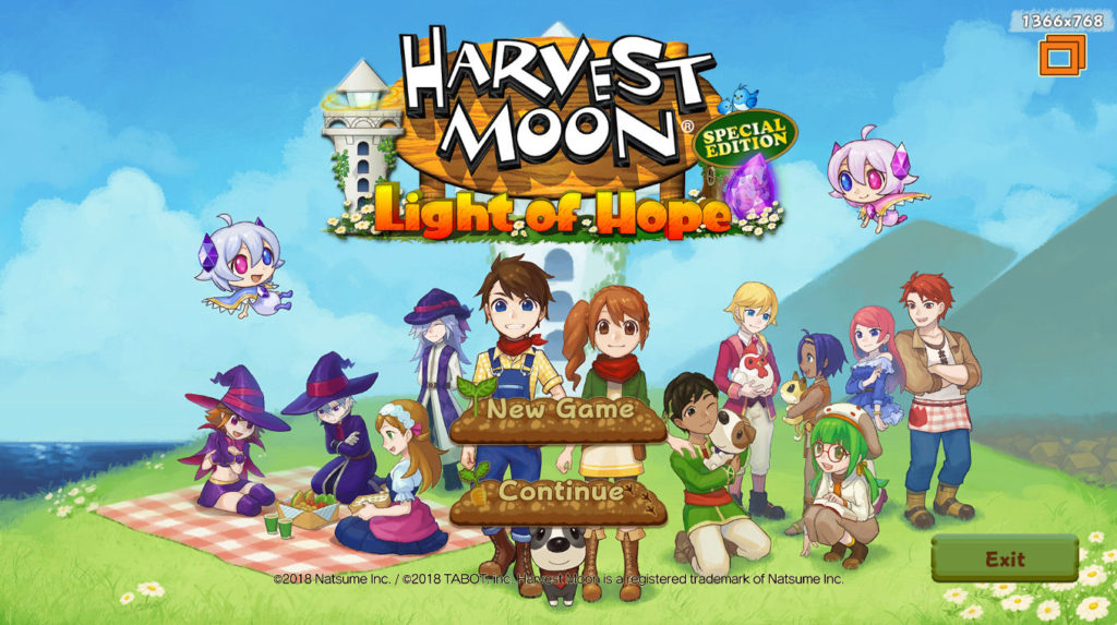 Short shows off the options for accessibility in the Steam game Harvest Moon: Light of Hope. Seen is the game's main screen.