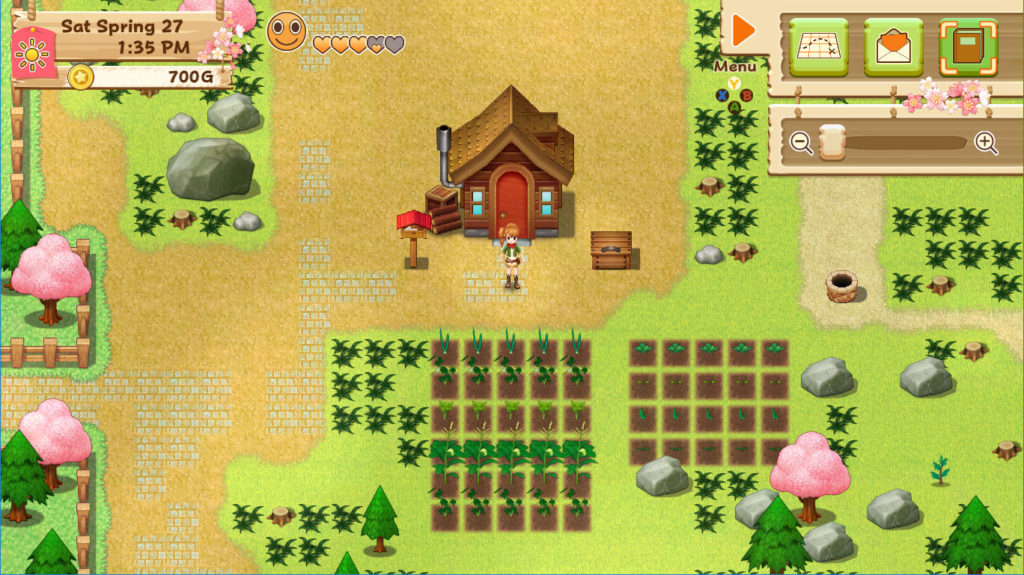 Short shows off the options for accessibility in the Steam game Harvest Moon: Light of Hope. Seen is the game's user interface slider bar options smaller view.
