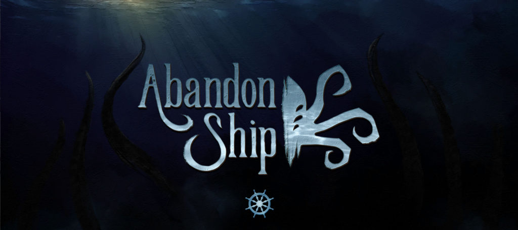 Image shows the Abandon Ship logo from developer Fireblade Software depicting deep ocean waters with half an octopus seen in today's Options for Accessibility.