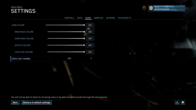 Seen is the audio settings screen for Halo Master Chief Collection in today's Options for Accessibility.