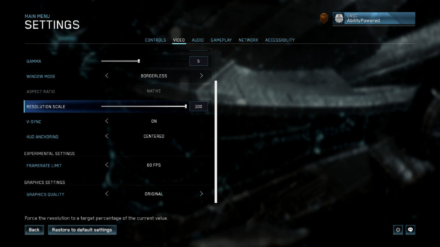 Seen are the continued video settings screen for Halo Master Chief Collection in today's Options for Accessibility.