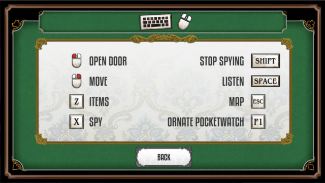 Seen is the control settings for the Steam game The Sexy Brutale in today's Options for Accessibility.