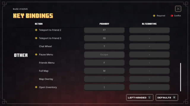 Microsoft's Mojang just released it first follow up to the hit survival builder Minecraft known as Minecraft Dungeons. Here we see some more of the left-handed keybindings settings for accessibility purposes.