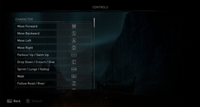 Short previews the Options for Accessibility for Assassin's Creed Valla by Ubisoft. Here we see the controls settings for keybinds and the like continued.
